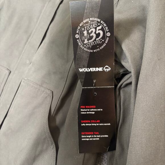 Wolverine Sherpa Lined Black Canvas Jacket Mens L Streetwear Workwear Warm Coat - Picture 12 of 16